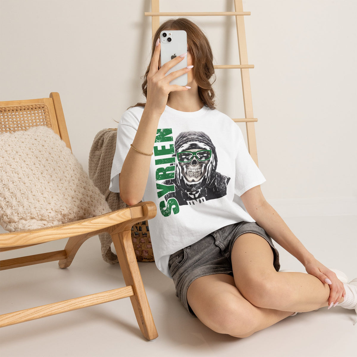 Syria Syrien Wappen Flagge Heimat Sport Fan Geschenkidee - Unisex T-Shirt