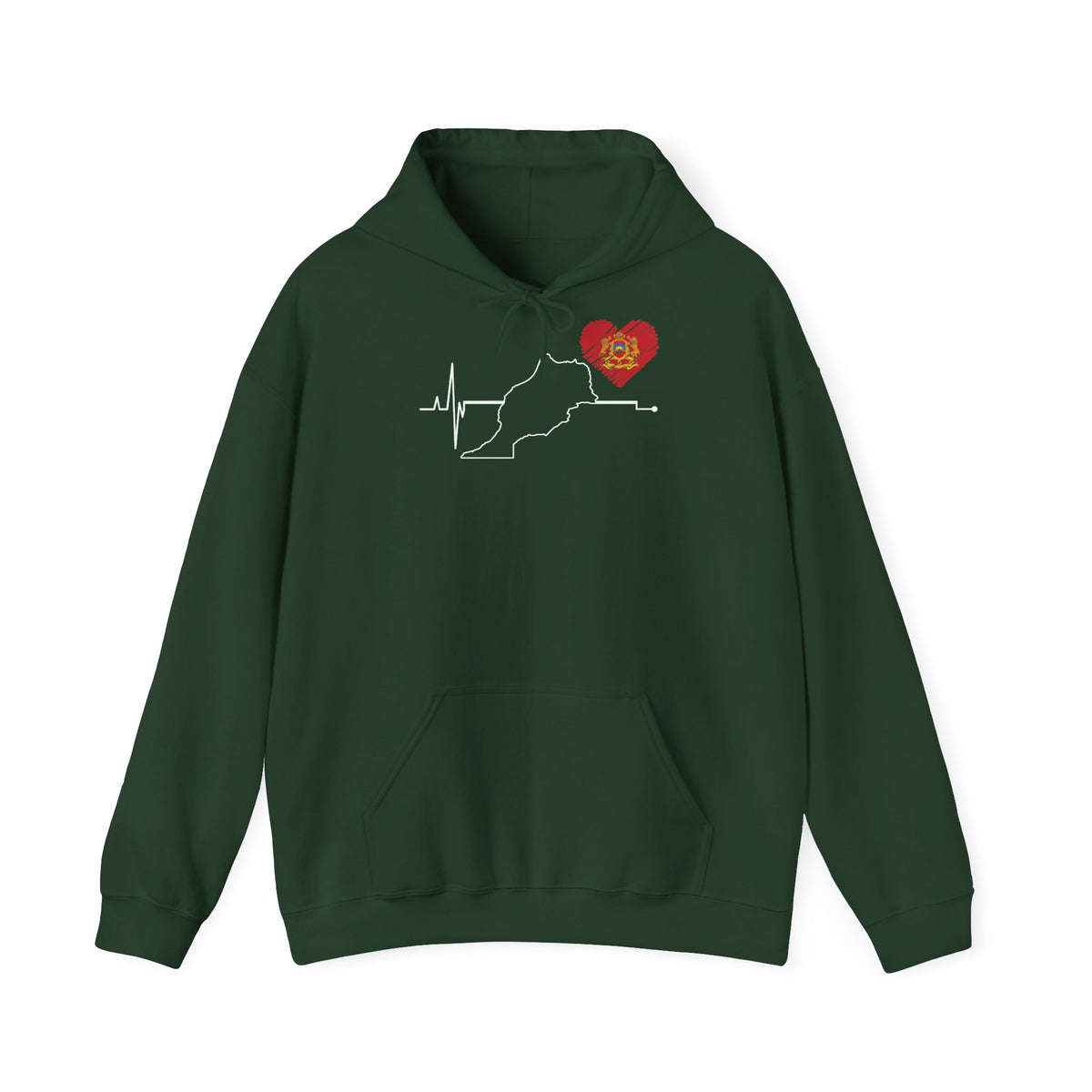 Stemma del Marocco Bandiera del Marocco Orgoglio Tifoso di calcio Sport Idea regalo - Felpa con cappuccio unisex