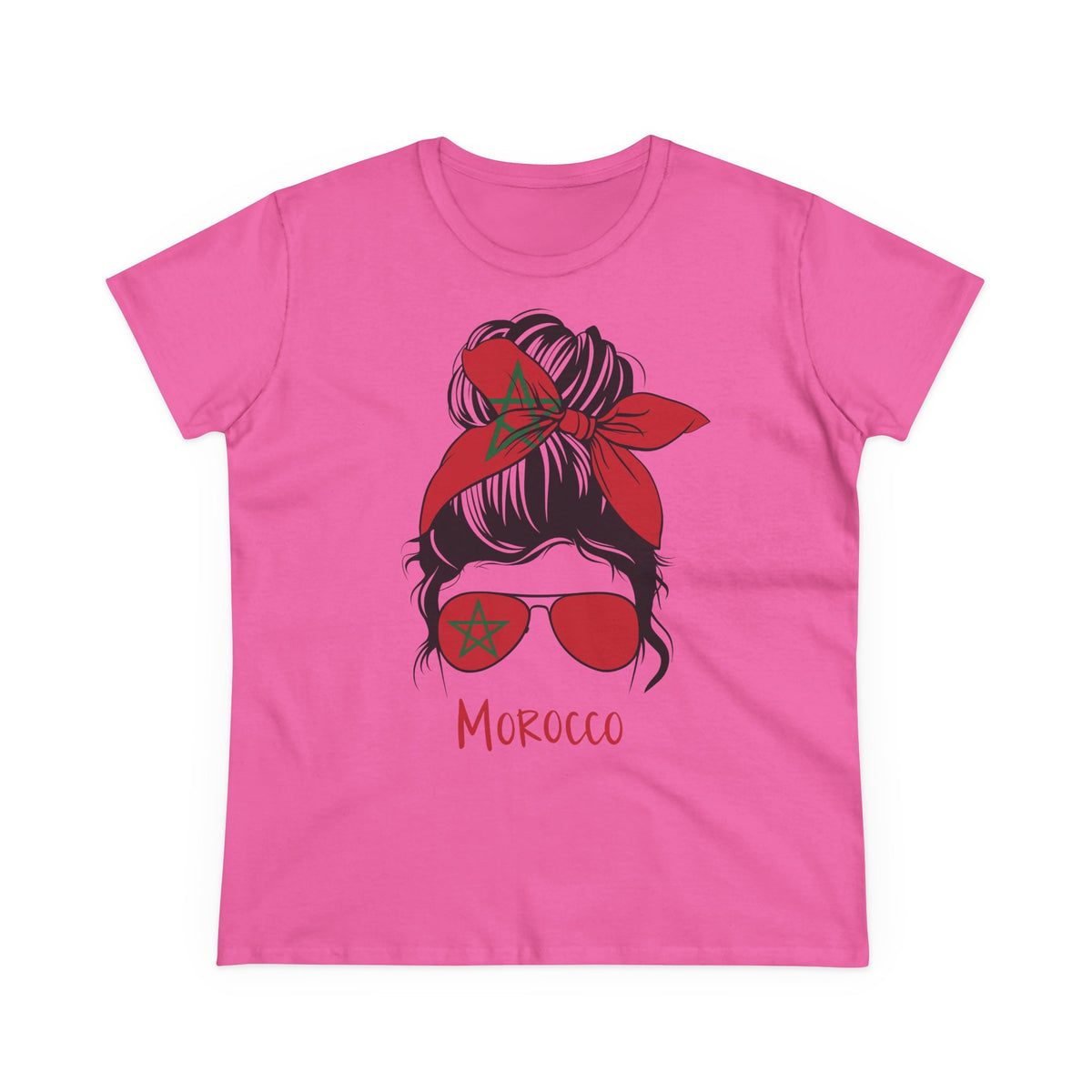 Escudo de Marruecos, bandera de Marruecos, orgullo, aficionada al fútbol y al deporte, idea de regalo - Camiseta para mujer