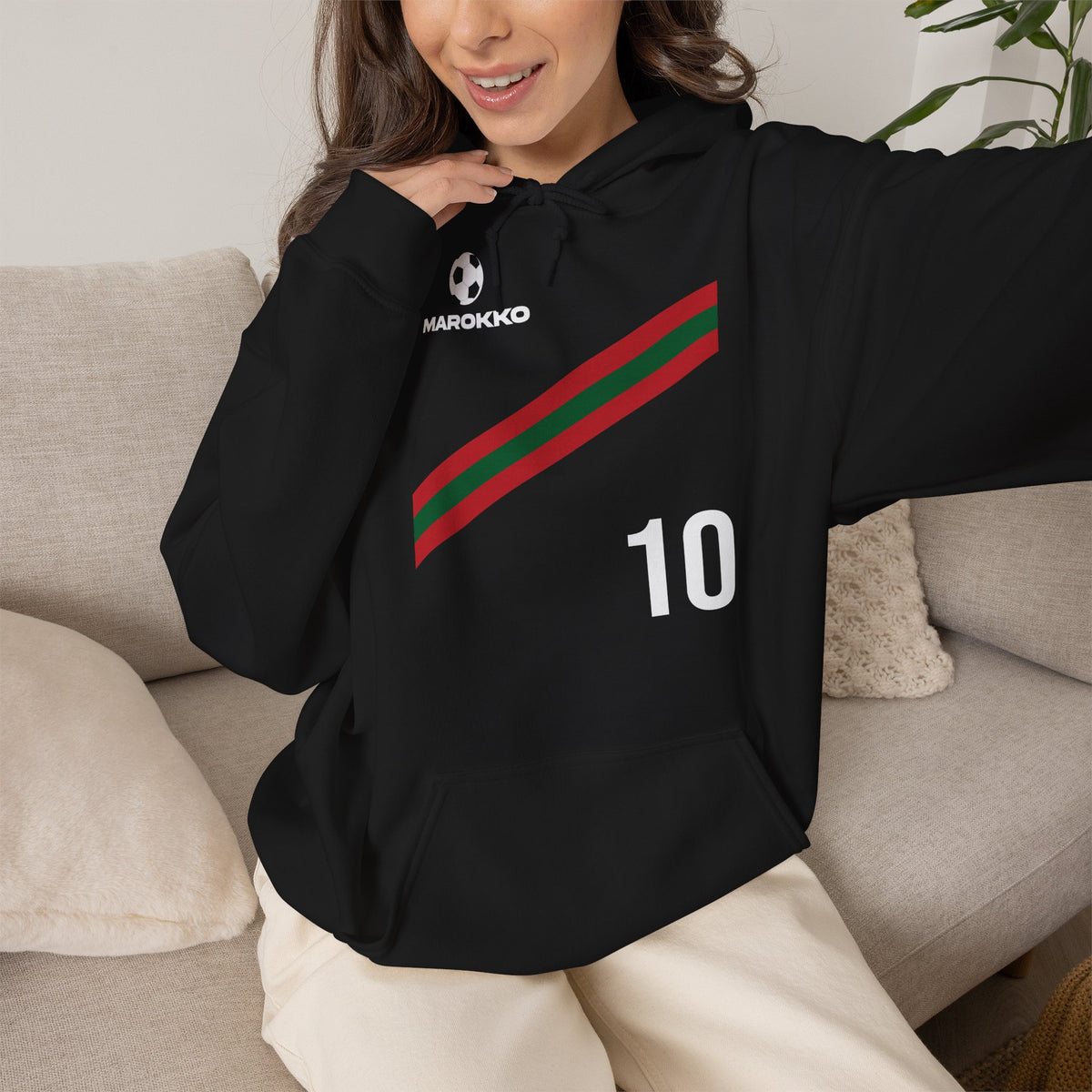 Marokko Wappen Morocco Flagge Stolz Fußball Fan Sport Geschenkidee - Unisex Hoodie