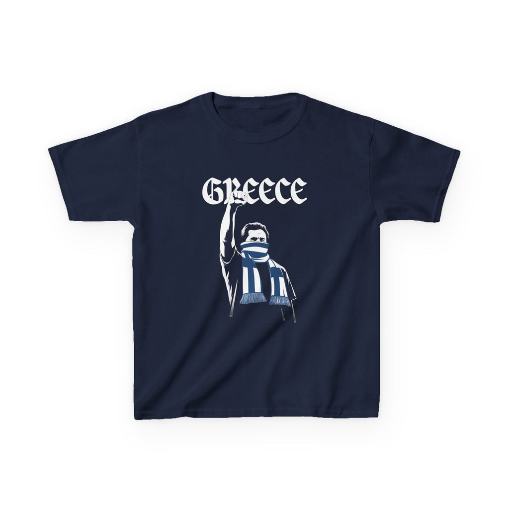 Greece Griechenland Hooligan Flagge Wappen Heimat Fußball Sport Fan Geschenkidee - Für Kinder & Jugendliche Unisex T-Shirt