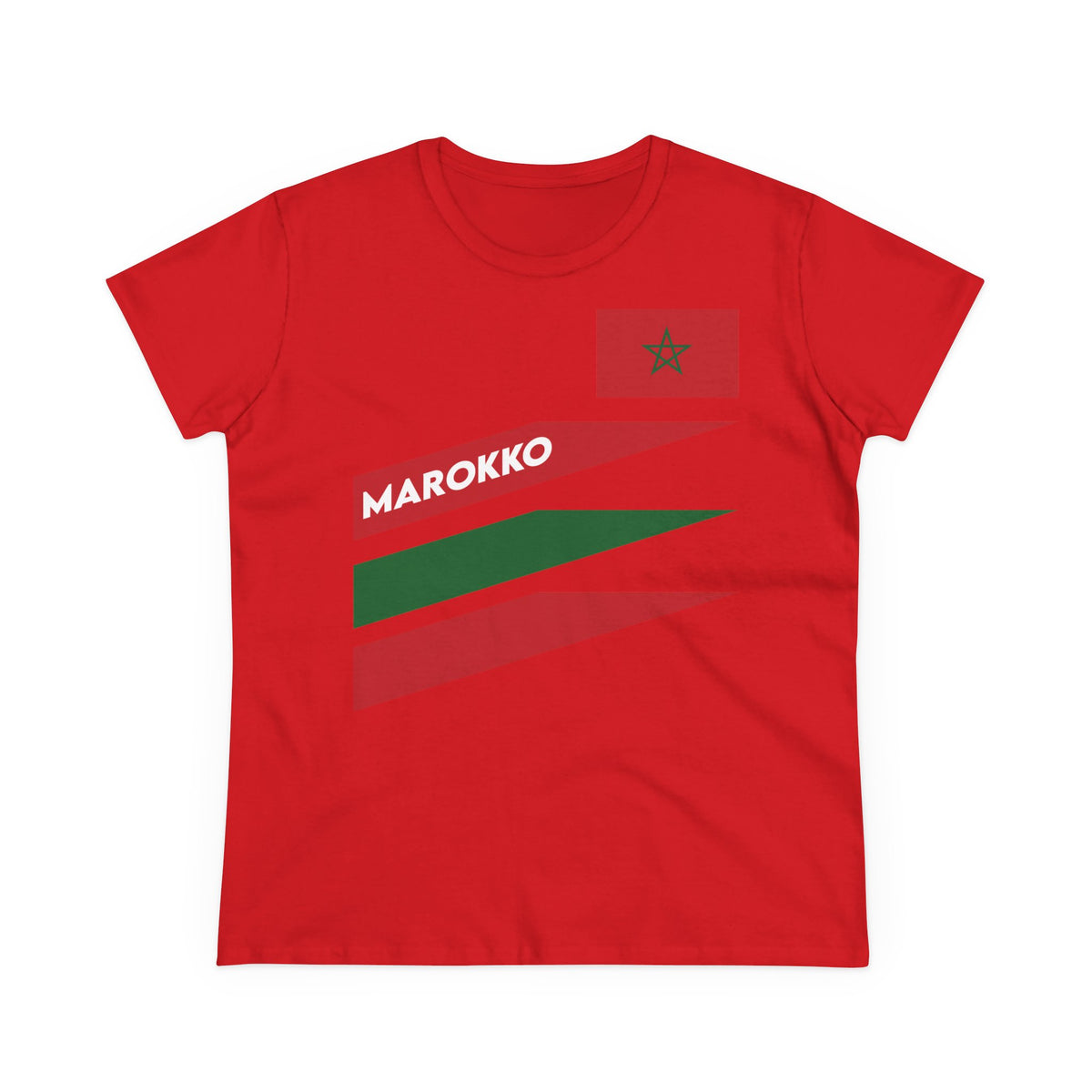 Escudo de Marruecos, bandera de Marruecos, orgullo, aficionada al fútbol y al deporte, idea de regalo - Camiseta para mujer