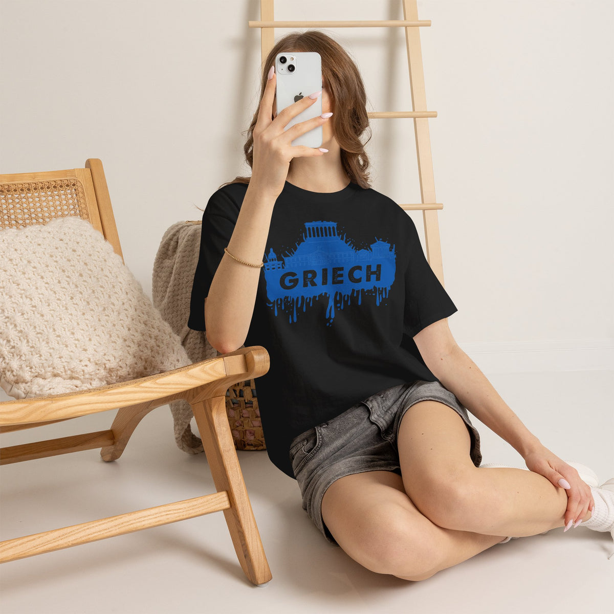 Greece Griechenland Flagge Wappen Heimat Fußball Sport Fan Geschenkidee - Unisex T-Shirt