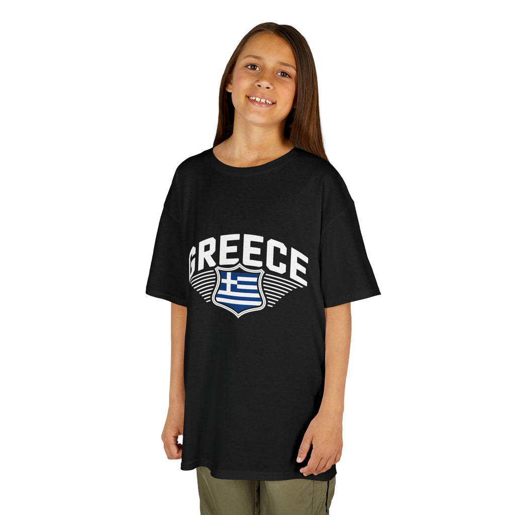 Greece Griechenland Hooligan Flagge Wappen Heimat Fußball Sport Fan Geschenkidee - Für Kinder & Jugendliche Unisex T-Shirt