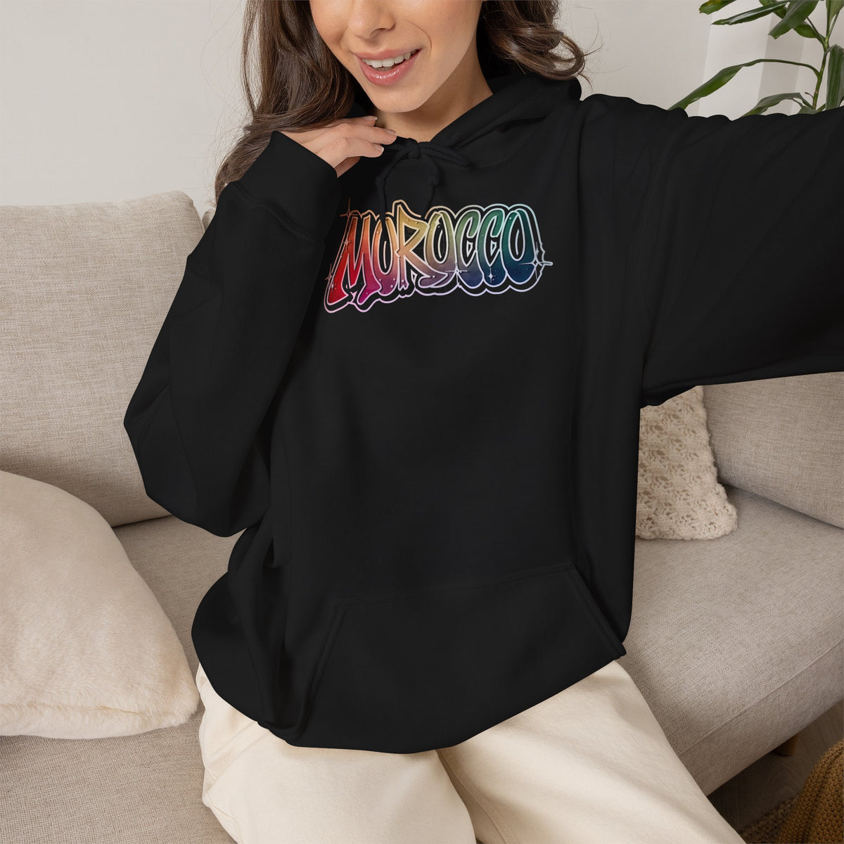 Marokko Wappen Morocco Flagge Stolz Fußball Fan Sport Geschenkidee - Unisex Hoodie