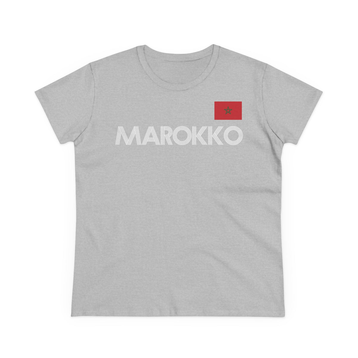 Escudo de Marruecos, bandera de Marruecos, orgullo, aficionada al fútbol y al deporte, idea de regalo - Camiseta para mujer