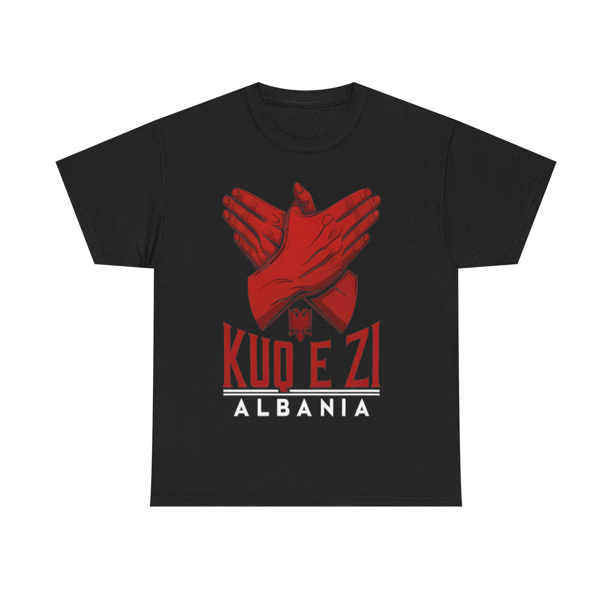 Albania 'KUQ E Zi' Águila Roja Bandera Patria Escudo - Camiseta unisex