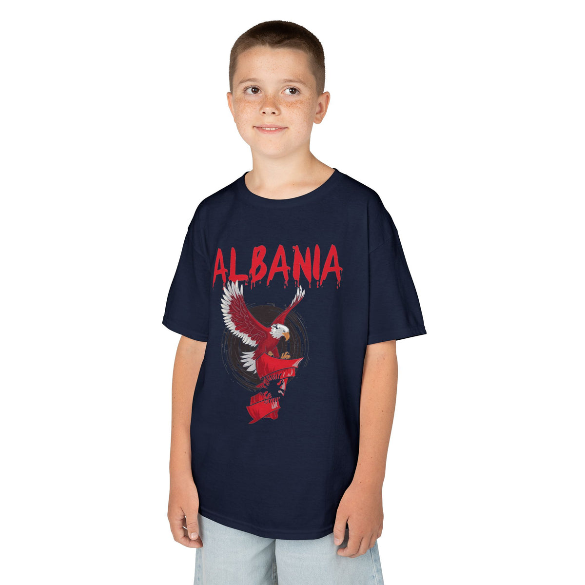 Albania Adler Street Art Urban Flagge - Unisex Kinder & Jugendliche T-Shirt