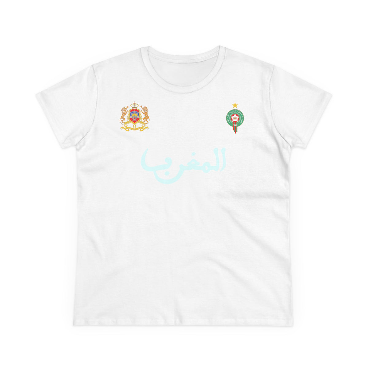 Escudo de Marruecos, bandera de Marruecos, orgullo, aficionada al fútbol y al deporte, idea de regalo - Camiseta para mujer