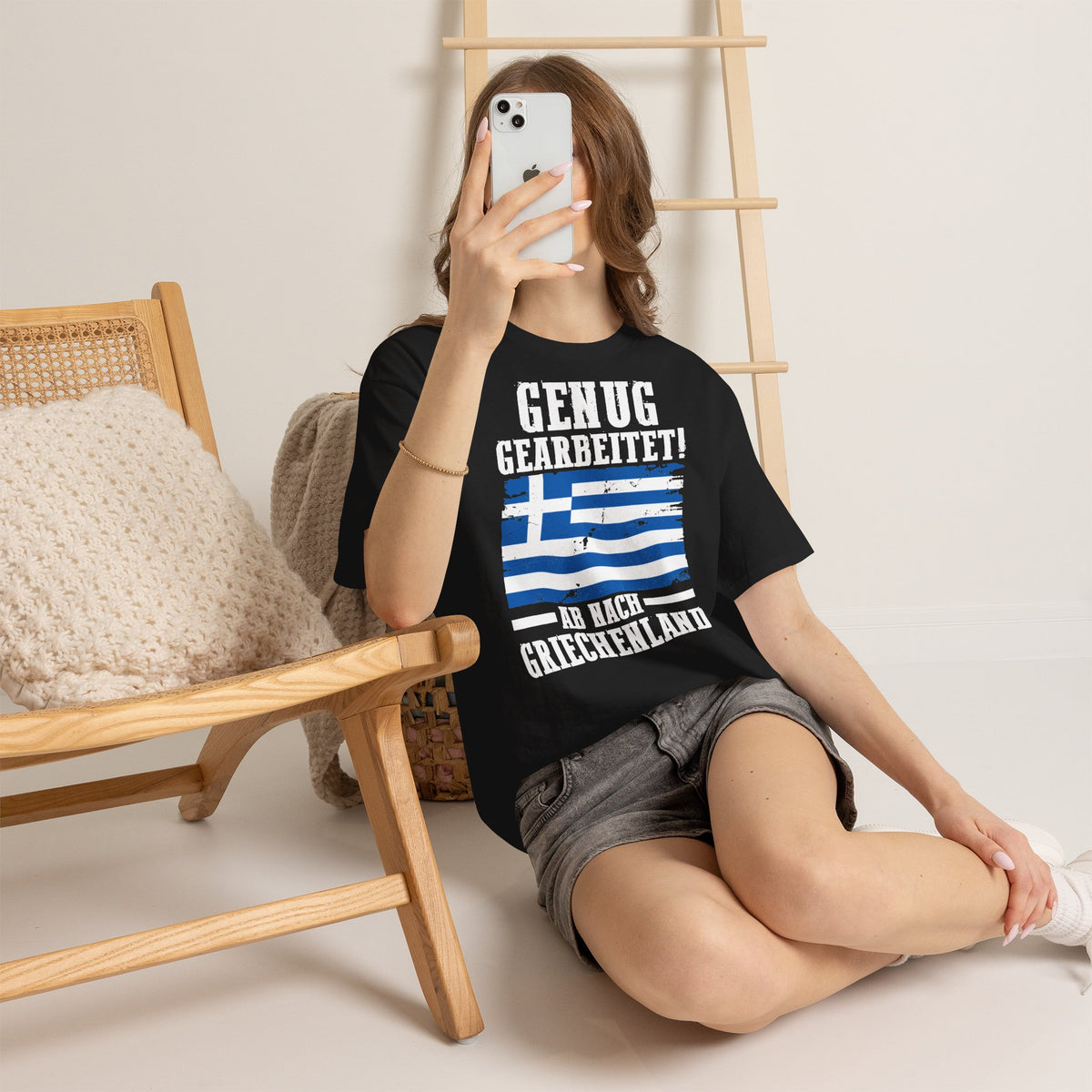 Greece Griechenland Flagge Wappen Heimat Fußball Sport Fan Geschenkidee - Unisex T-Shirt