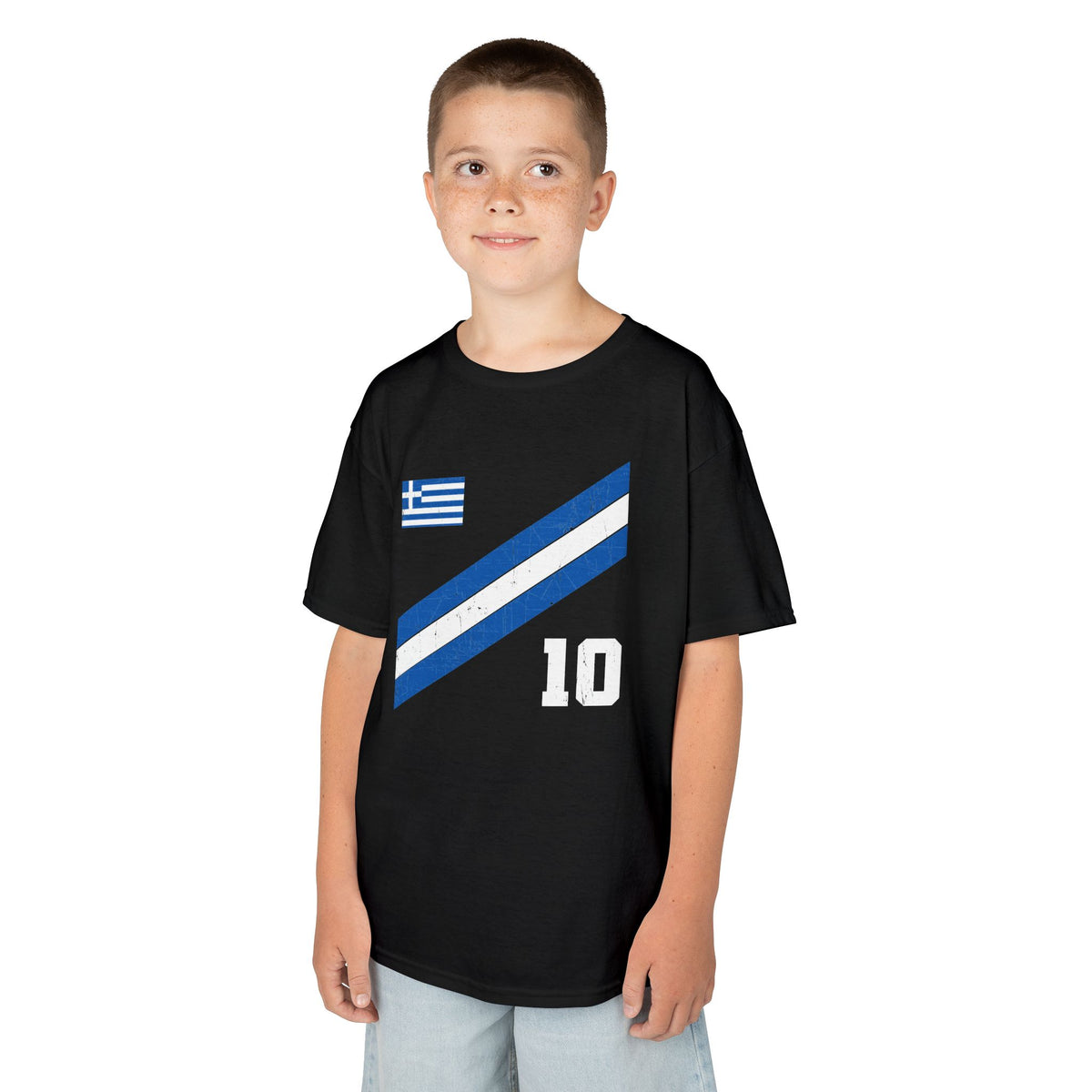 Greece Griechenland Flagge Wappen Heimat Fußball Sport Fan Geschenkidee - Für Kinder & Jugendliche Unisex T-Shirt