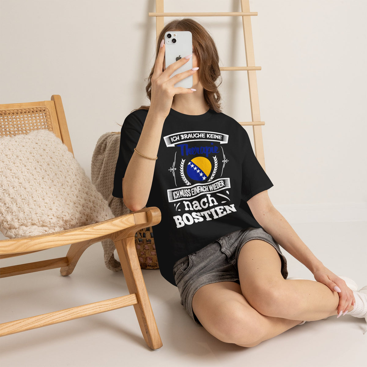 Bosnia Wappen Flagge Stolz Heimat Fußball fan Geschenkidee - Unisex T-Shirt