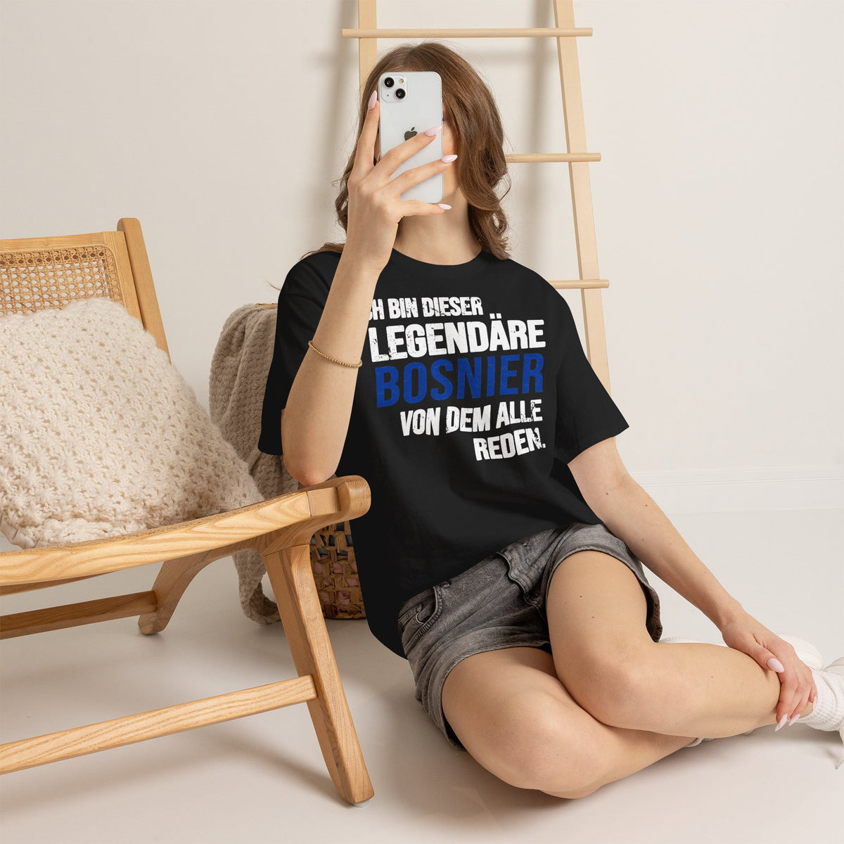Bosnia Wappen Flagge Stolz Heimat Fußball fan Geschenkidee - Unisex T-Shirt