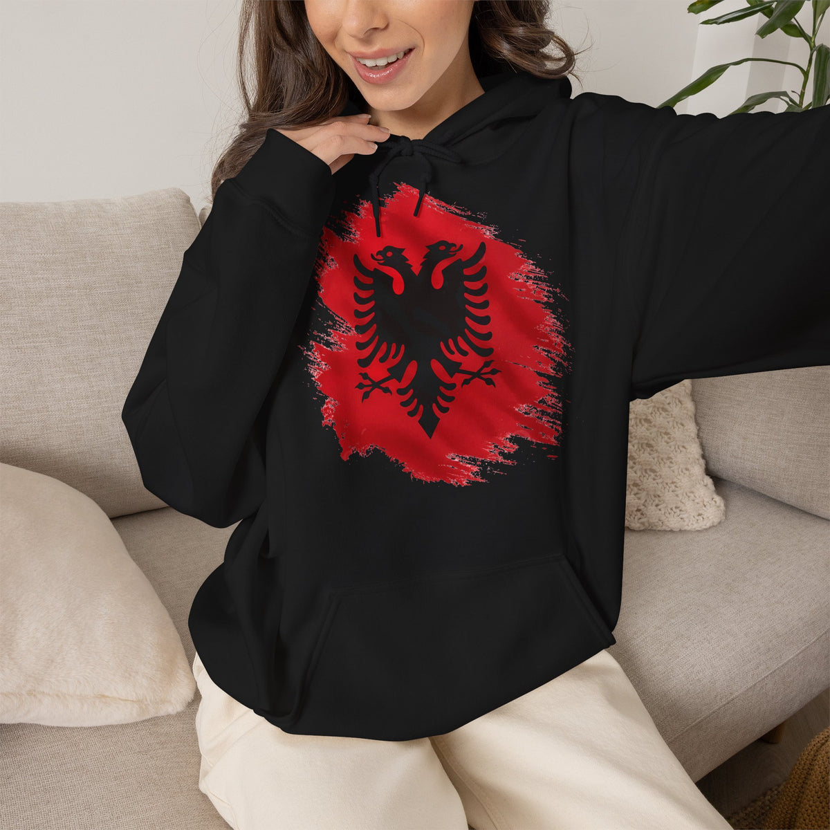 Albania Art Doppeladler Street Style Geschenkidee - Unisex Hoodie