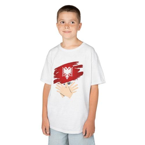 Albania Handmove Flagge Adler Geschenkidee - Unisex Kinder & Jugendliche T-Shirt