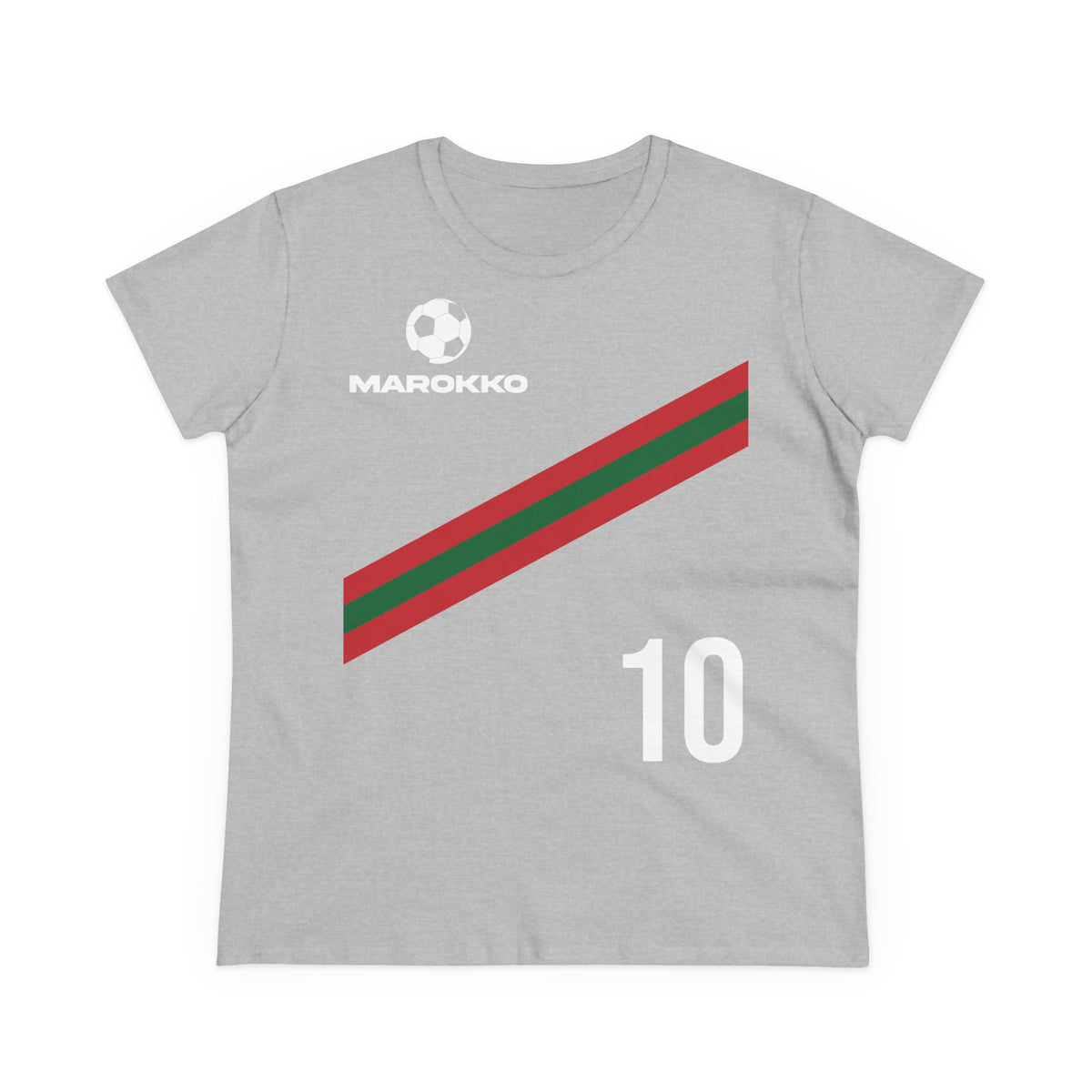 Escudo de Marruecos, bandera de Marruecos, orgullo, aficionada al fútbol y al deporte, idea de regalo - Camiseta para mujer