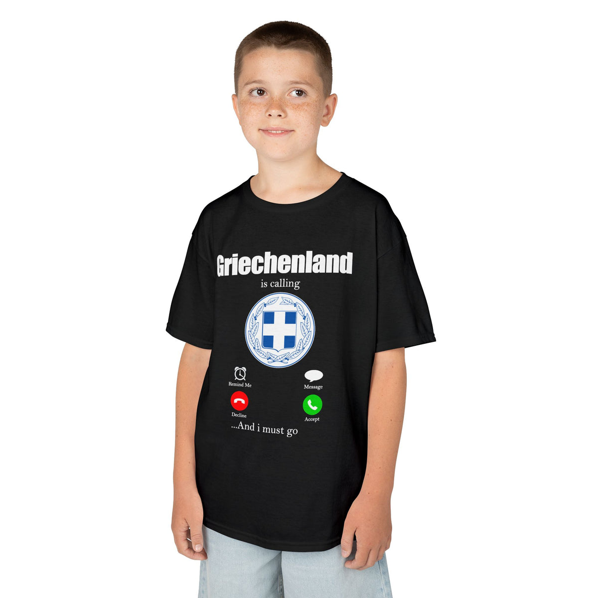 Greece Griechenland Flagge Wappen Heimat Fußball Sport Fan Geschenkidee - Für Kinder & Jugendliche Unisex T-Shirt