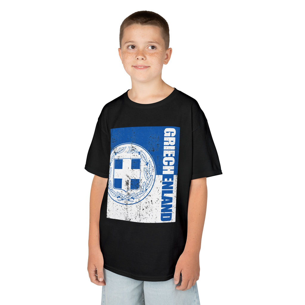 Greece Griechenland Flagge Wappen Heimat Fußball Sport Fan Geschenkidee - Für Kinder & Jugendliche Unisex T-Shirt