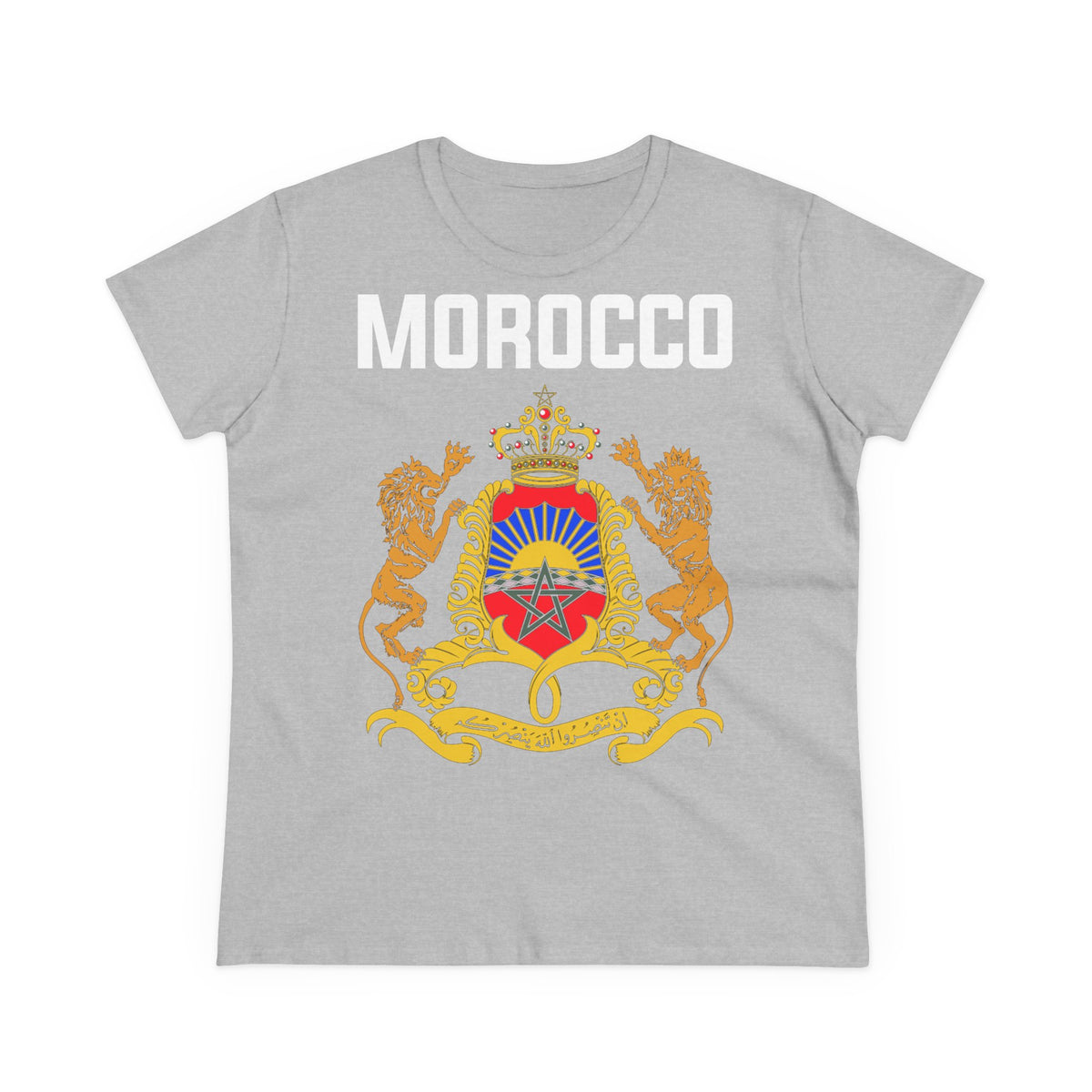 Escudo de Marruecos, bandera de Marruecos, orgullo, aficionada al fútbol y al deporte, idea de regalo - Camiseta para mujer
