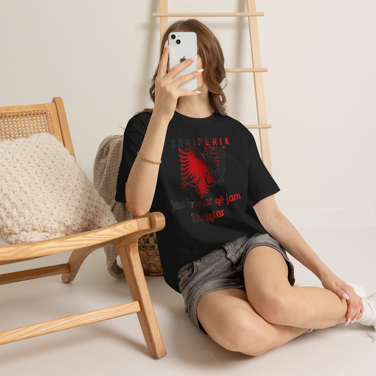 Albania Wappen Shqiptar Flagge Adler Fußball Fan Sport Unisex T Shirt