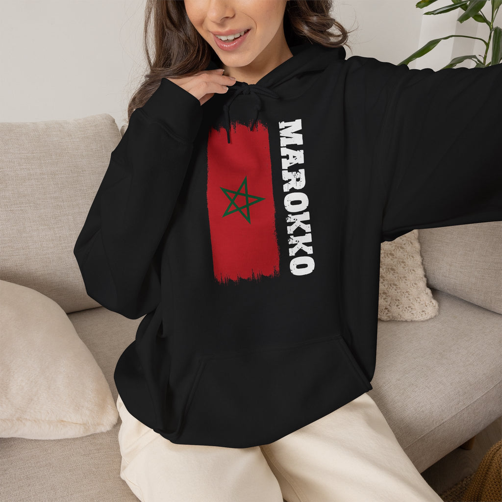 Marokko Wappen Morocco Flagge Stolz Fußball Fan Sport Geschenkidee - Unisex Hoodie
