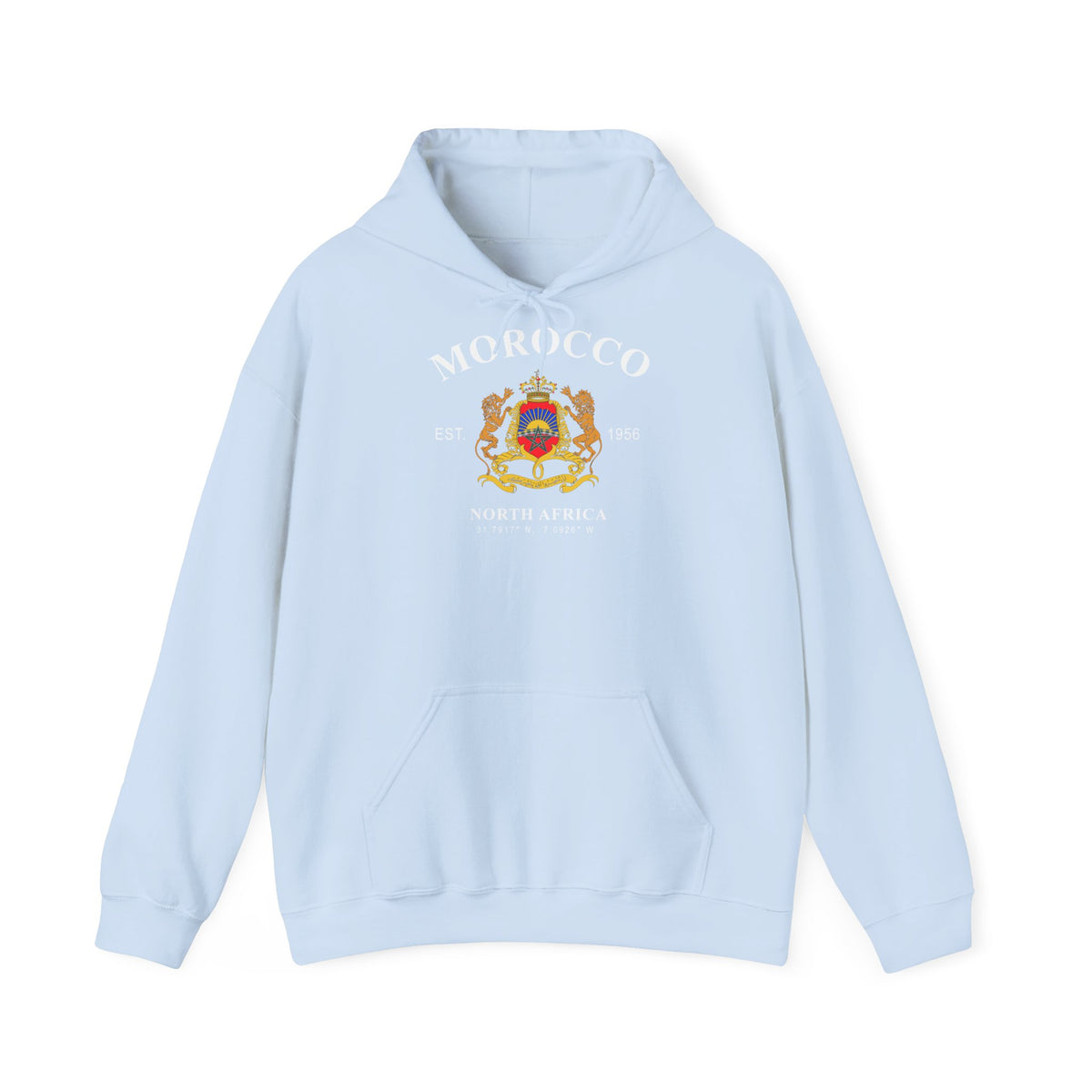 Stemma del Marocco Bandiera del Marocco Orgoglio Tifoso di calcio Sport Idea regalo - Felpa con cappuccio unisex