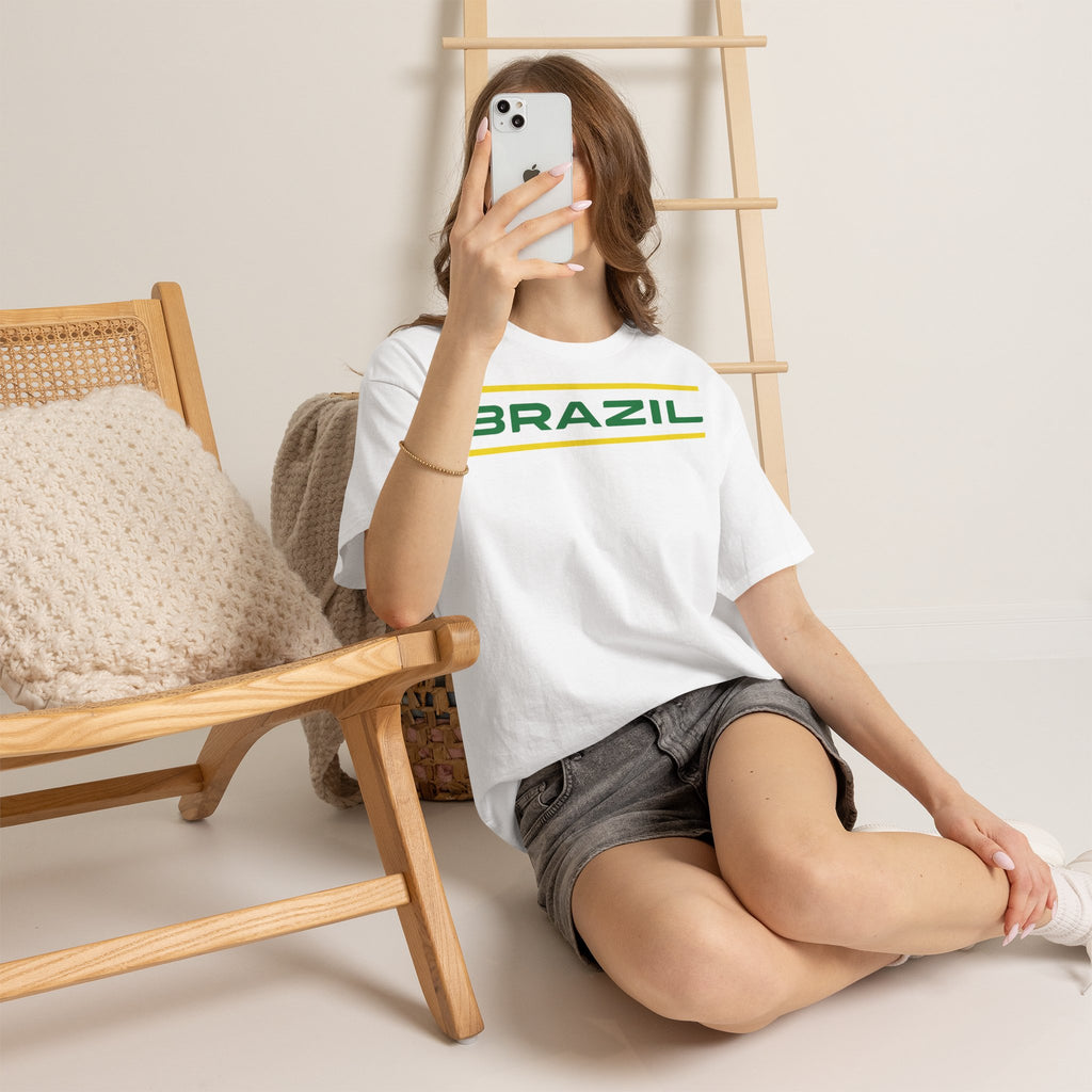 Brazil Brasilien Wappen Flagge Sport Fan Fußball Geschenkidee - Unisex T-Shirt