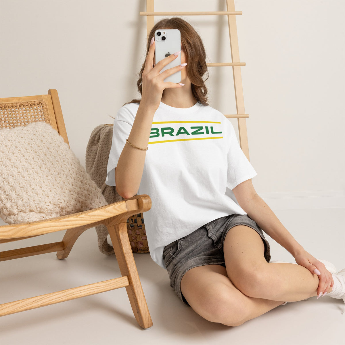 Brazil Brasilien Wappen Flagge Sport Fan Fußball Geschenkidee - Unisex T-Shirt