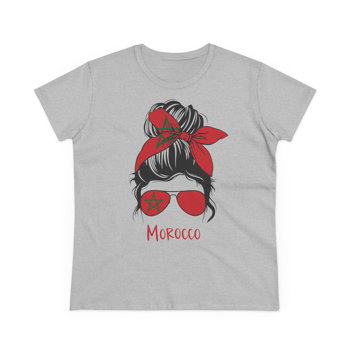 Escudo de Marruecos, bandera de Marruecos, orgullo, aficionada al fútbol y al deporte, idea de regalo - Camiseta para mujer