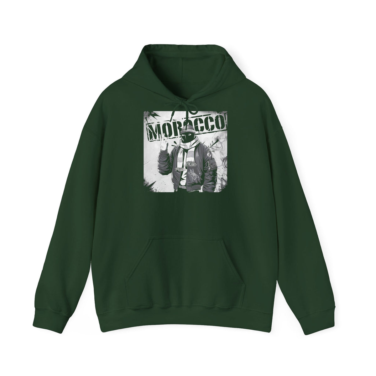 Stemma hooligan del Marocco, bandiera del Marocco, tifoso di calcio, sport, idea regalo - Felpa con cappuccio unisex