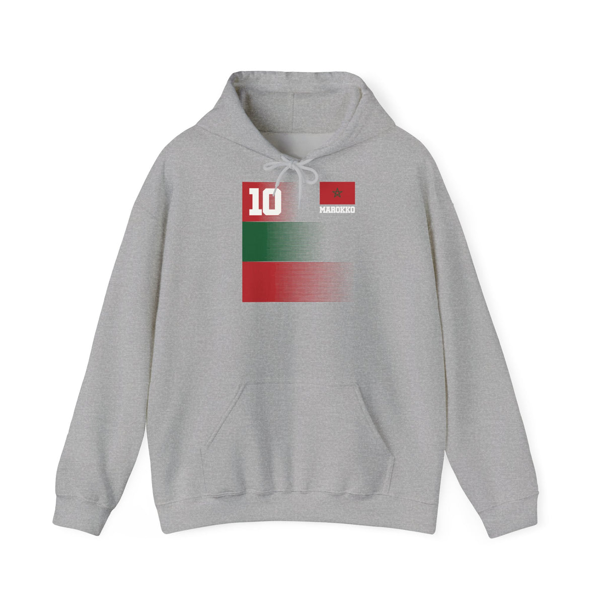 Stemma del Marocco Bandiera del Marocco Orgoglio Tifoso di calcio Sport Idea regalo - Felpa con cappuccio unisex