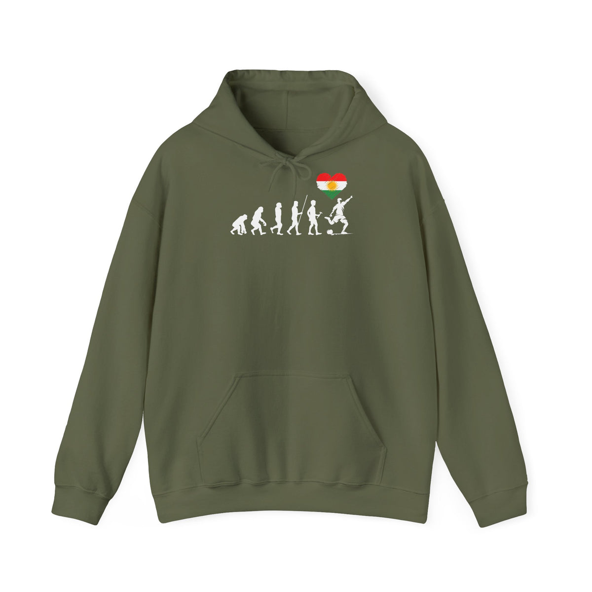 Kurdistan patria orgoglio stemma bandiera sport calcio regalo per tifosi - felpa con cappuccio unisex