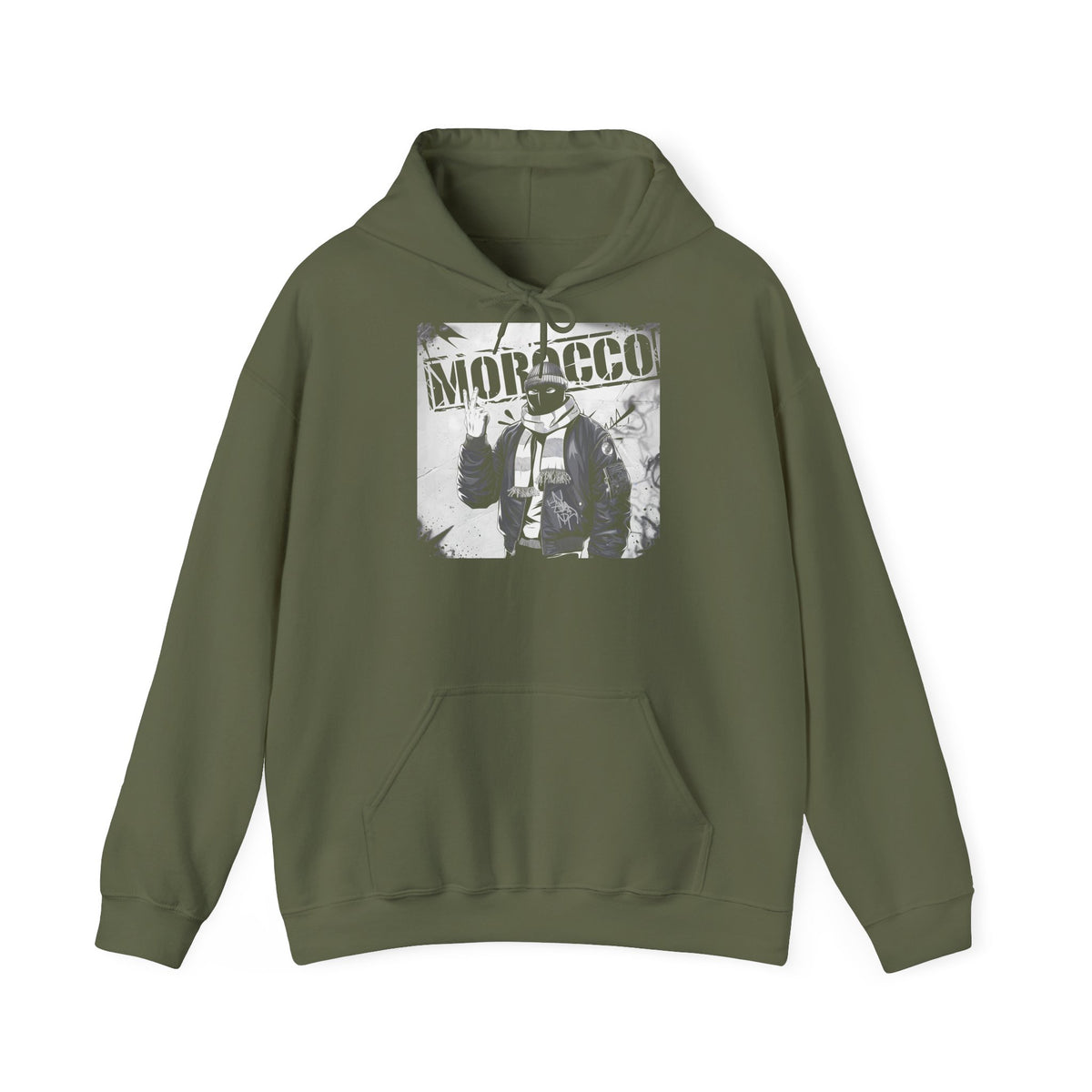 Stemma hooligan del Marocco, bandiera del Marocco, tifoso di calcio, sport, idea regalo - Felpa con cappuccio unisex