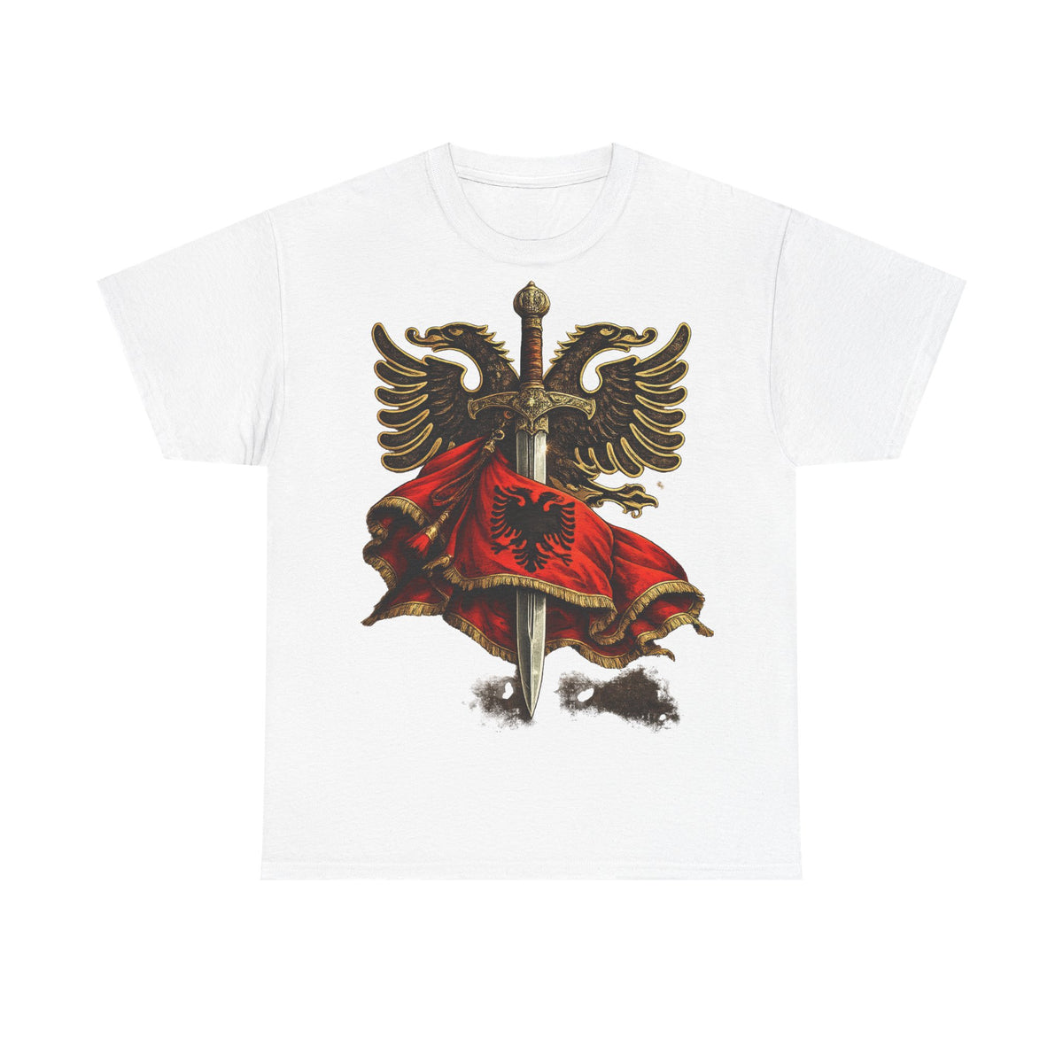 Albanisches Kriegerschwert Skanderbeg Flagge - Unisex T-Shirt