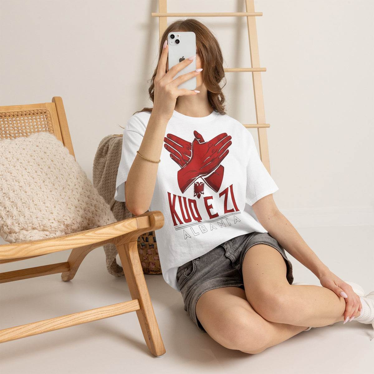Albania KUQ E ZI Adler Move Flagge - Unisex T-Shirt