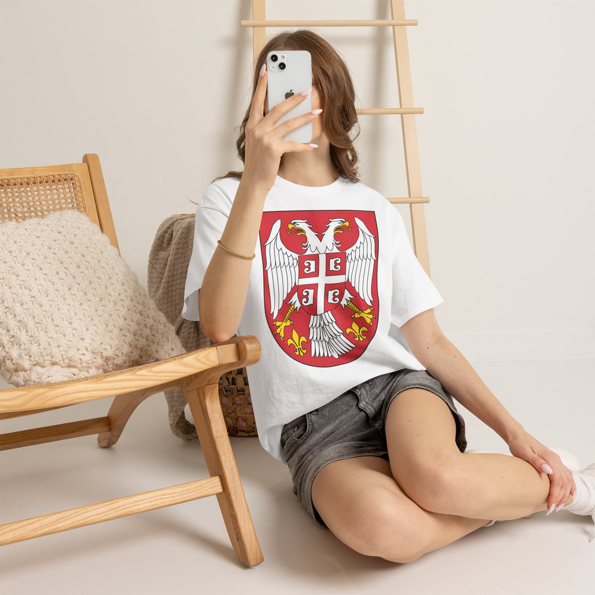 Serbia Wappen Adler Stolz Geschenkidee - Unisex T-Shirt