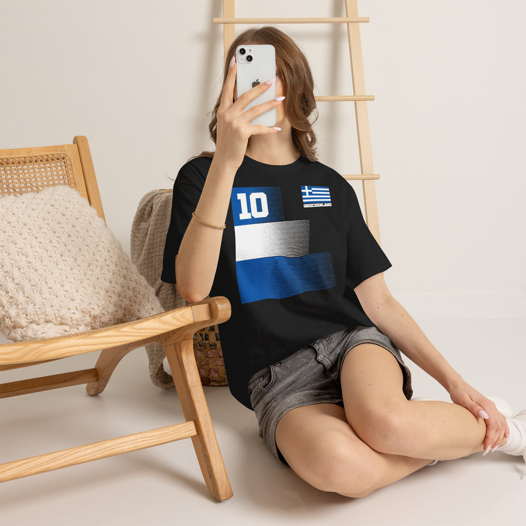 Greece Griechenland Flagge Wappen Heimat Fußball Sport Fan Geschenkidee - Unisex T-Shirt