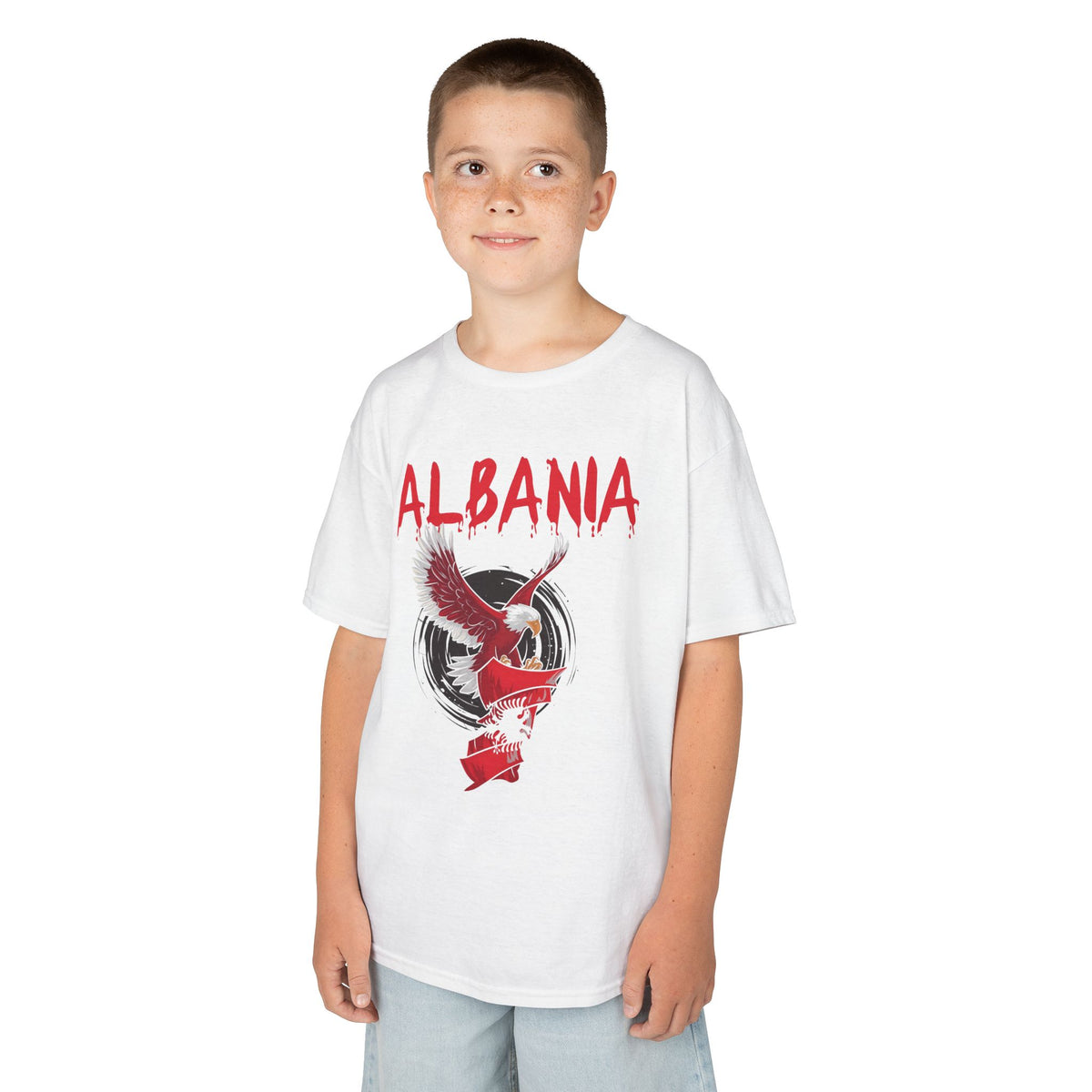 Albania Adler Street Art Urban Flagge - Unisex Kinder & Jugendliche T-Shirt