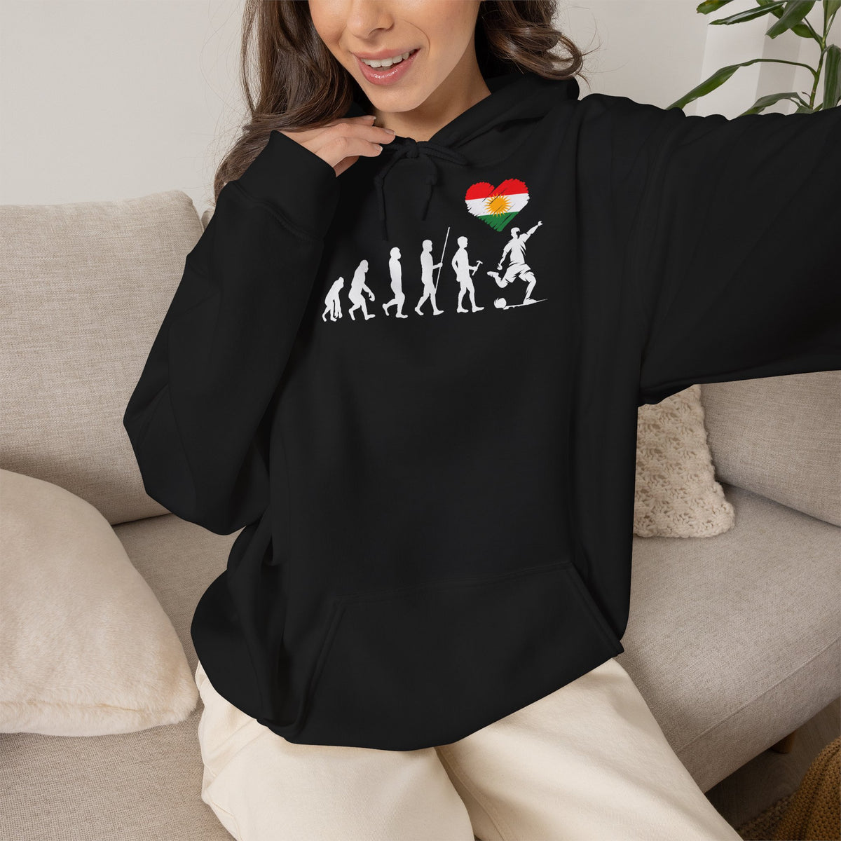 Kurdistan patria orgoglio stemma bandiera sport calcio regalo per tifosi - felpa con cappuccio unisex