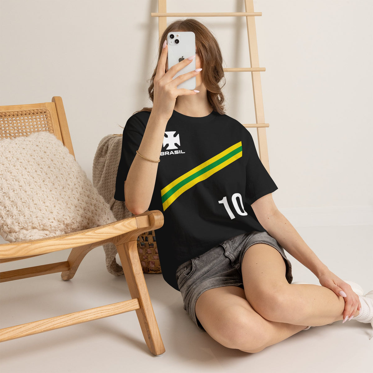 Brazil Brasilien Wappen Flagge Sport Fan Fußball Geschenkidee - Unisex T-Shirt