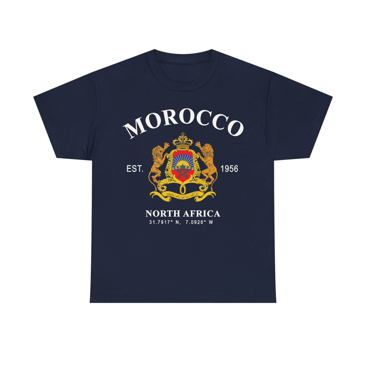Marokko Maroc North Africa Edel Wappen Löwe Geschenkidee - Unisex T-Shirt