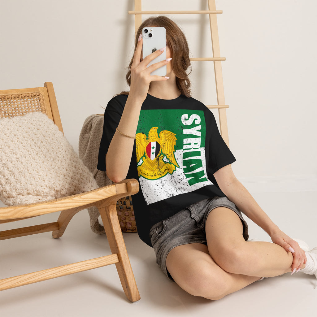 Syria Syrien Wappen Flagge Heimat Sport Fan Geschenkidee - Unisex T-Shirt