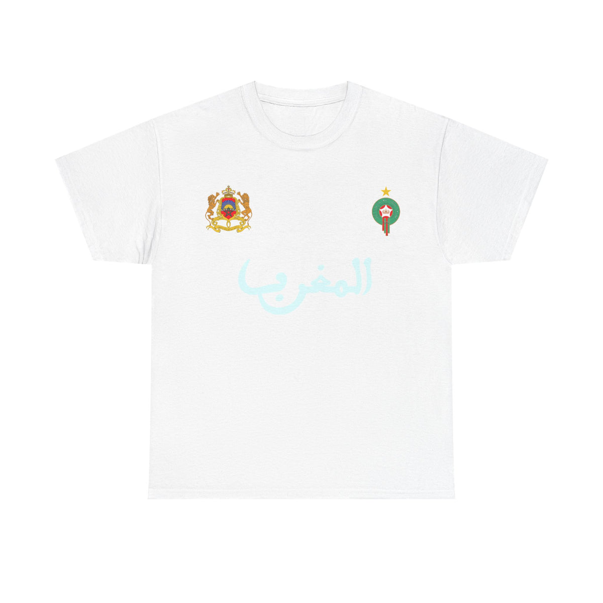 Marokko Maroc Edel Doppel Wappen Fan Fußball - Unisex T-Shirt