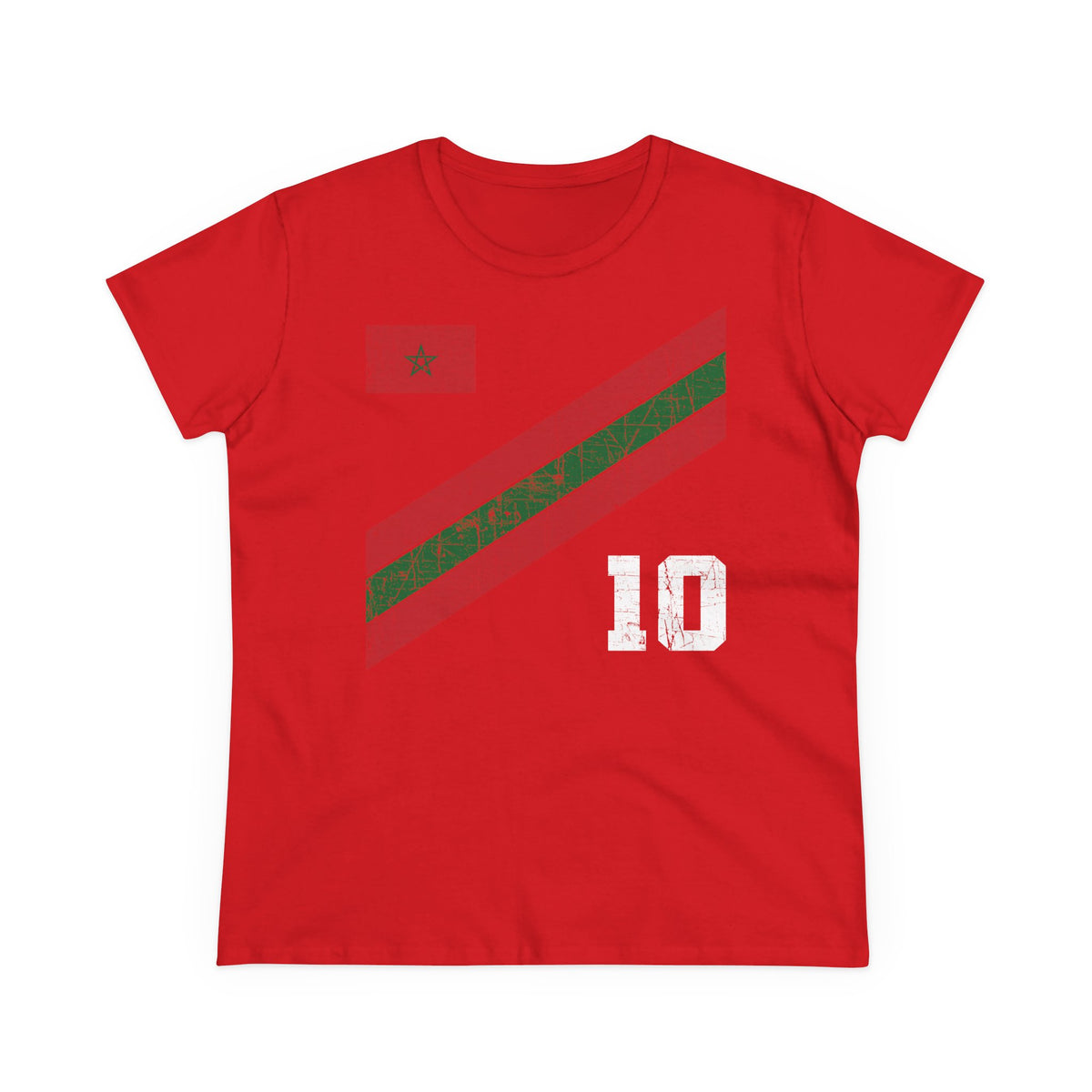 Escudo de Marruecos, bandera de Marruecos, orgullo, aficionada al fútbol y al deporte, idea de regalo - Camiseta para mujer