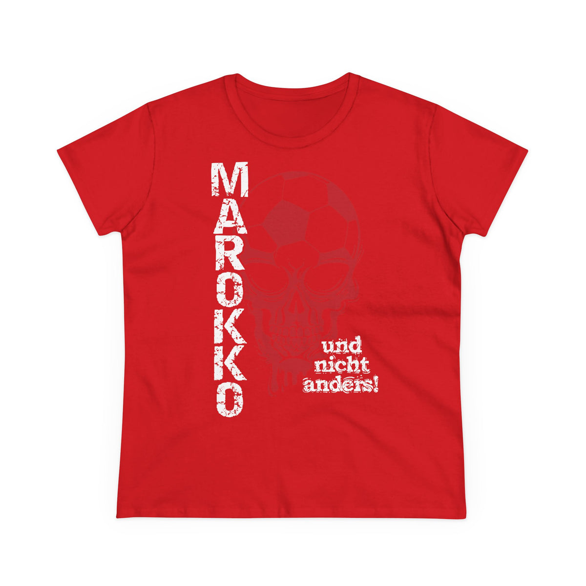 Escudo de Marruecos, bandera de Marruecos, orgullo, aficionada al fútbol y al deporte, idea de regalo - Camiseta para mujer