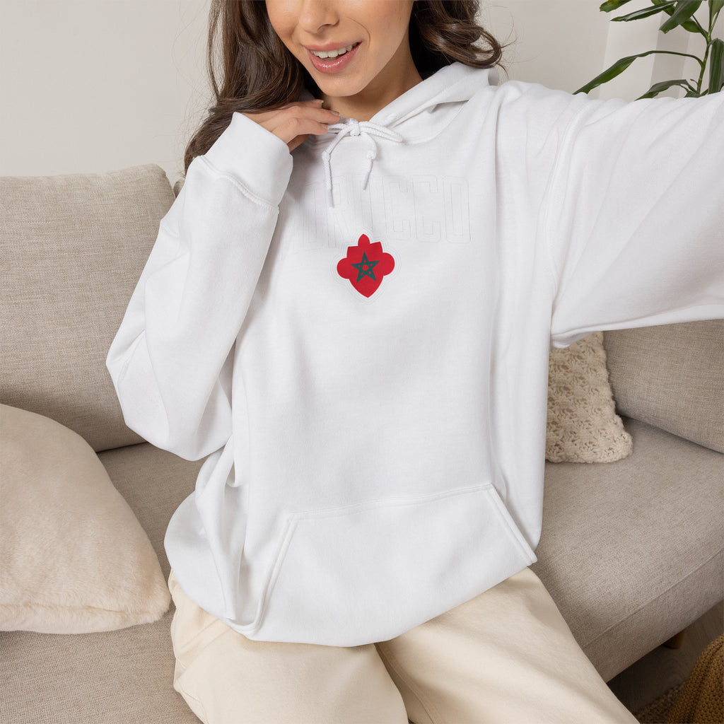 Marokko Hooligan Wappen Morocco Flagge Fußball Fan Sport Geschenkidee - Unisex Hoodie