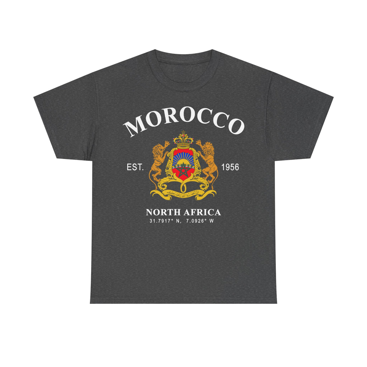Marruecos Maroc Escudo Bandera Patria - Camiseta unisex