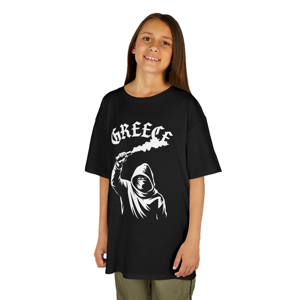 Greece Griechenland Hooligan Flagge Wappen Heimat Fußball Sport Fan Geschenkidee - Für Kinder & Jugendliche Unisex T-Shirt