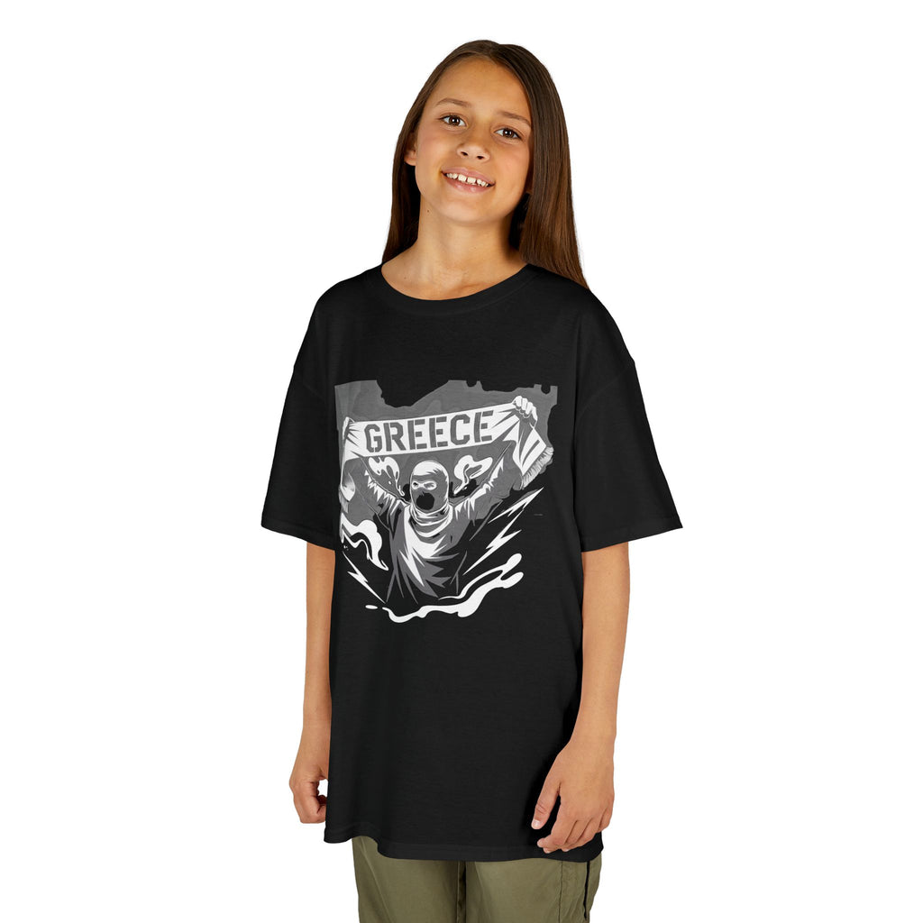 Greece Griechenland Hooligan Flagge Wappen Heimat Fußball Sport Fan Geschenkidee - Für Kinder & Jugendliche Unisex T-Shirt
