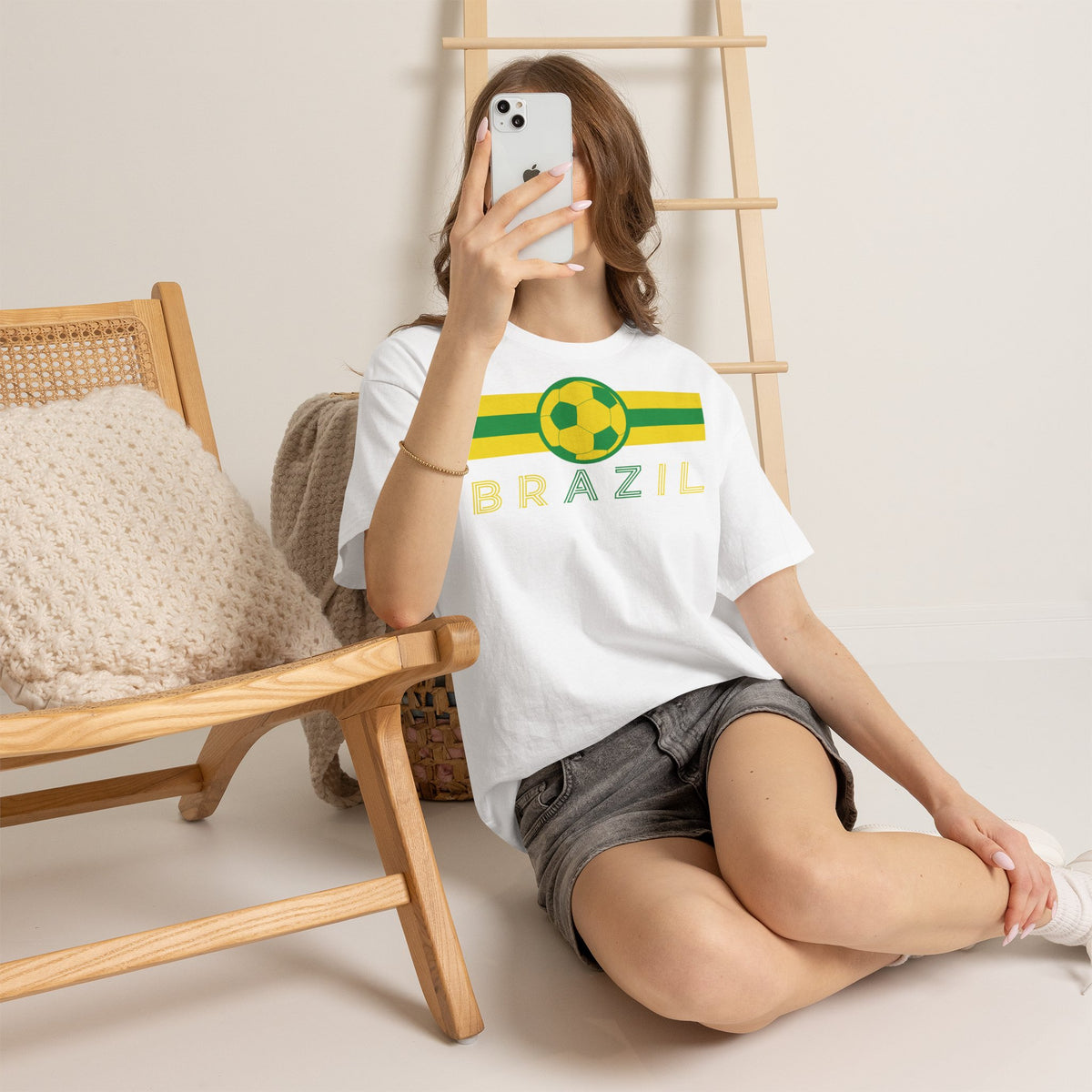 Brazil Brasilien Wappen Flagge Sport Fan Fußball Geschenkidee - Unisex T-Shirt